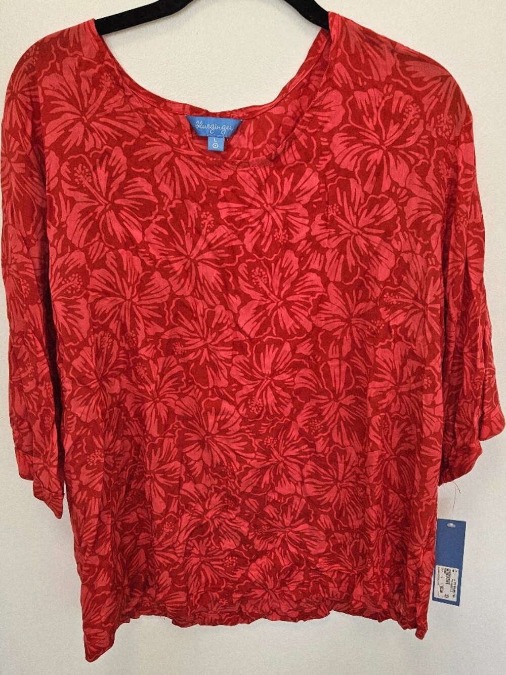 Blue Ginger "Waimea" Blouse, elbow sleeves